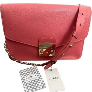 Furla Pink Crossbody Bag Elegant Style